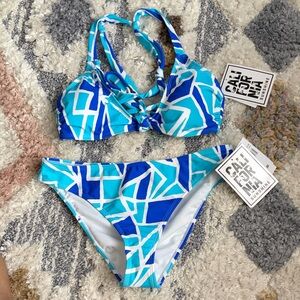 California Sunshine Dreaming Blue Geometric Bikini